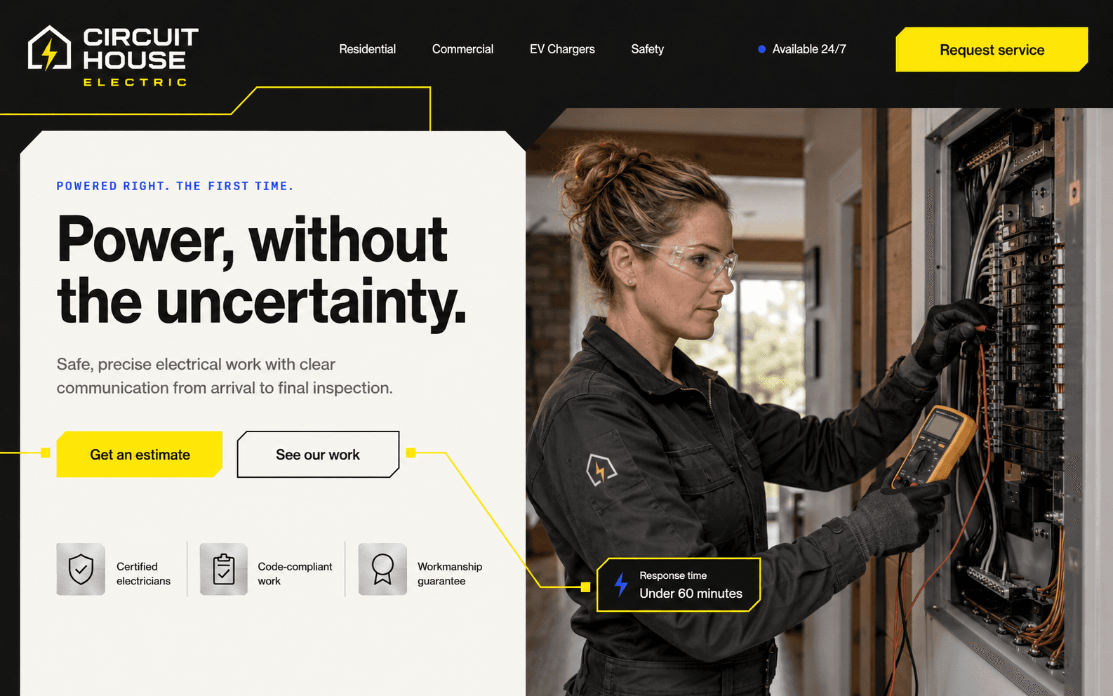 Circuit House Electric website hero concept